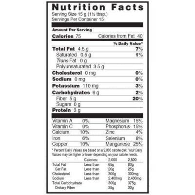 Dark Chia Seeds (227g) Nutrition Facts