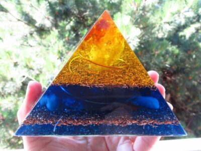 Blue Yellow Orgone Pyramid