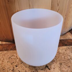 Crown Chakra Quartz Crystal Frosted Singing Bowl, 6"
