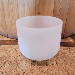 Third Eye Chakra Quartz Crystal Frosted Singing Bowl, Note A, 7"