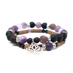 Pure Hazelwood Amethyst Duo Bracelet, "Emotions Collection"