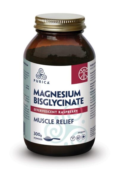 Purica Effervescent Raspberry Magnesium Bisglycinate, 300g,
