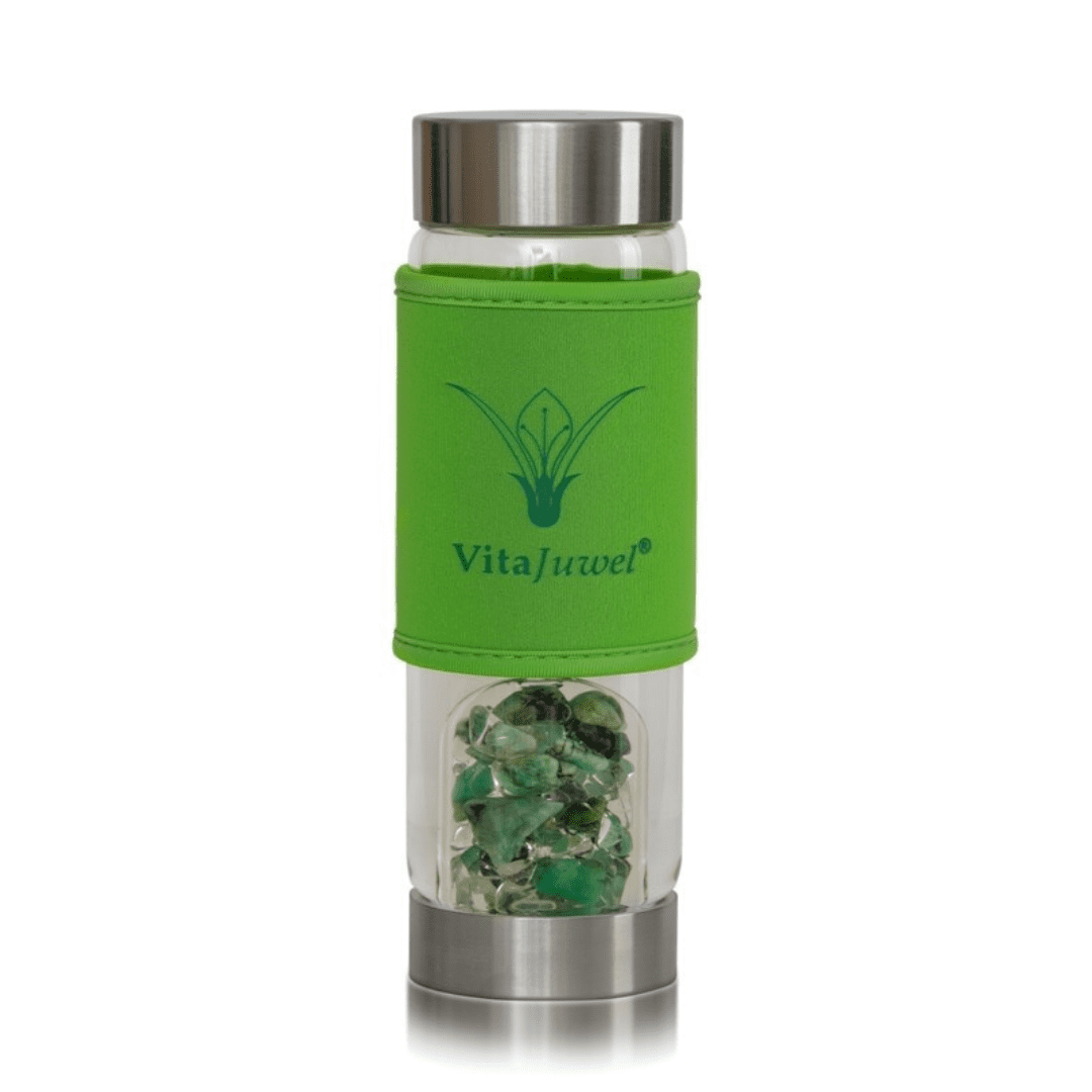 Vitajuwel ViA HUGS neoprene short sleeve only for glass water bottle green 