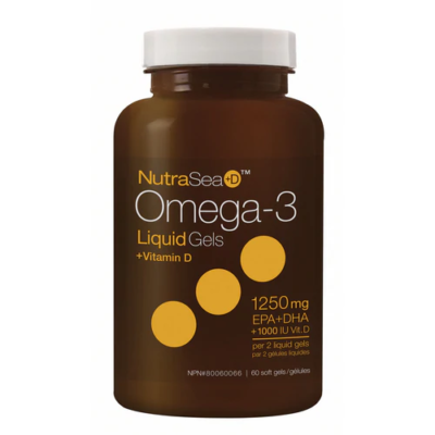 NutraSea+D™ Omega-3 Liquid Gels, Fresh Mint, 60 Softgels