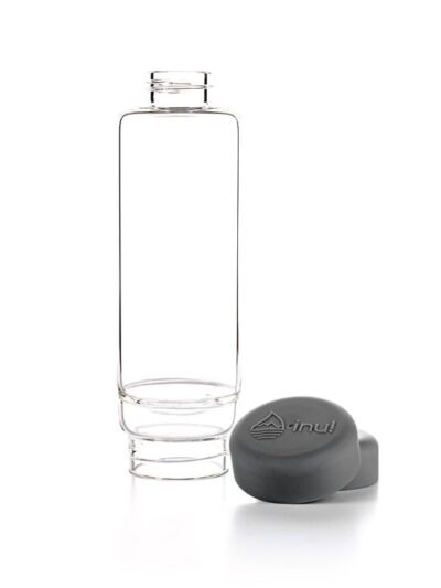 VitaJuwel INU! Glass Crystal Water Bottle, Lava Grey